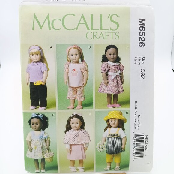 Sewing PATTERN McCalls Crafts M6526, 18in Doll Clothes 2012 - Picture 1 of 2
